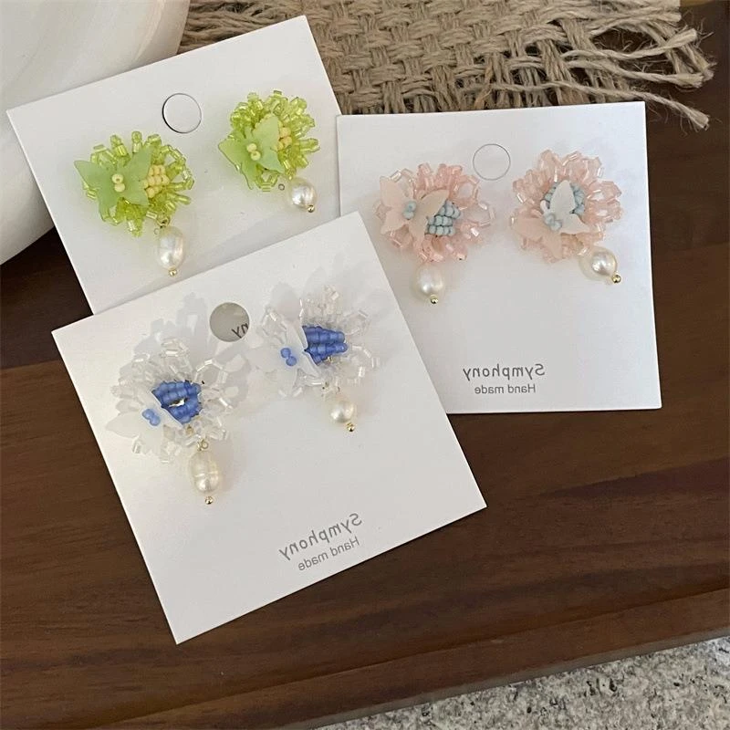 铜合金锆石耳饰 田园风朵耳环女气质高级感耳坠耳钉甜美可爱银针