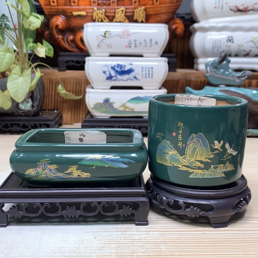 紫砂花盆陶瓷艺术花盆陶瓷，