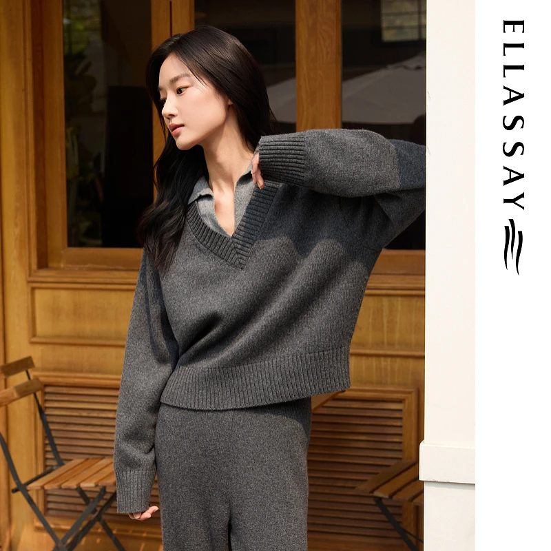 ELLASSAY歌力思2025秋季新款立体编织气质针织衫女EWB363M00600