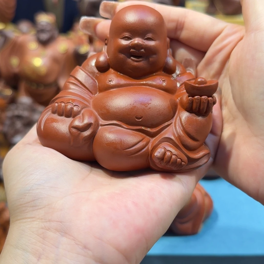 烟***火紫砂茶宠紫砂弥勒佛