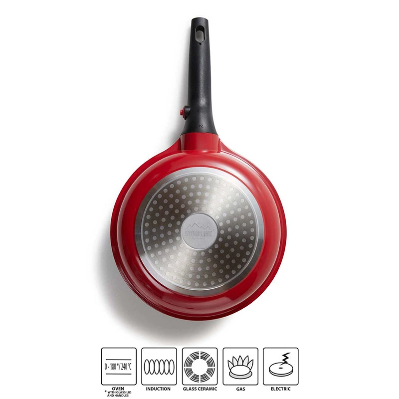 【28cm】摩瑟家居【德国SDL麦饭石平底锅28cm红】HAZC