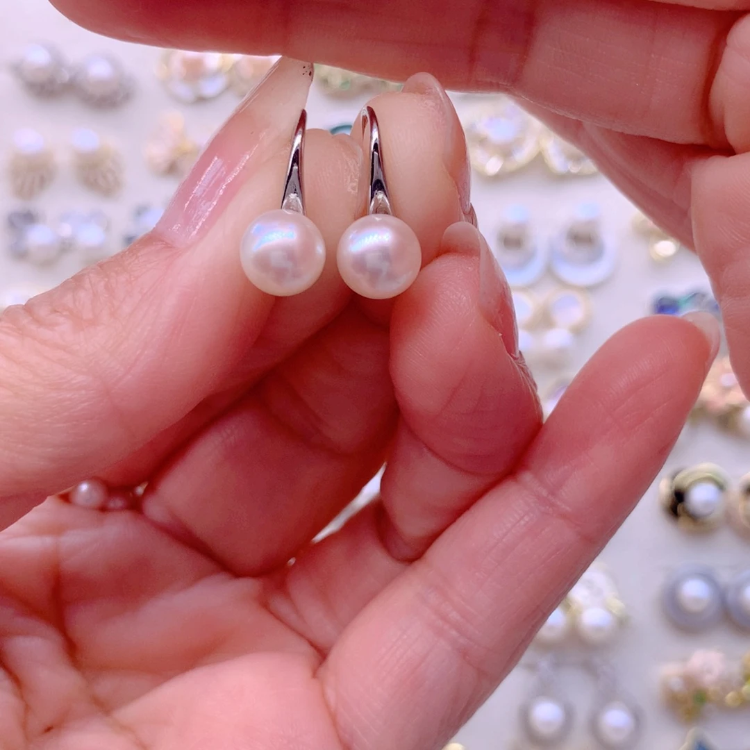 合金淡水珍珠耳饰