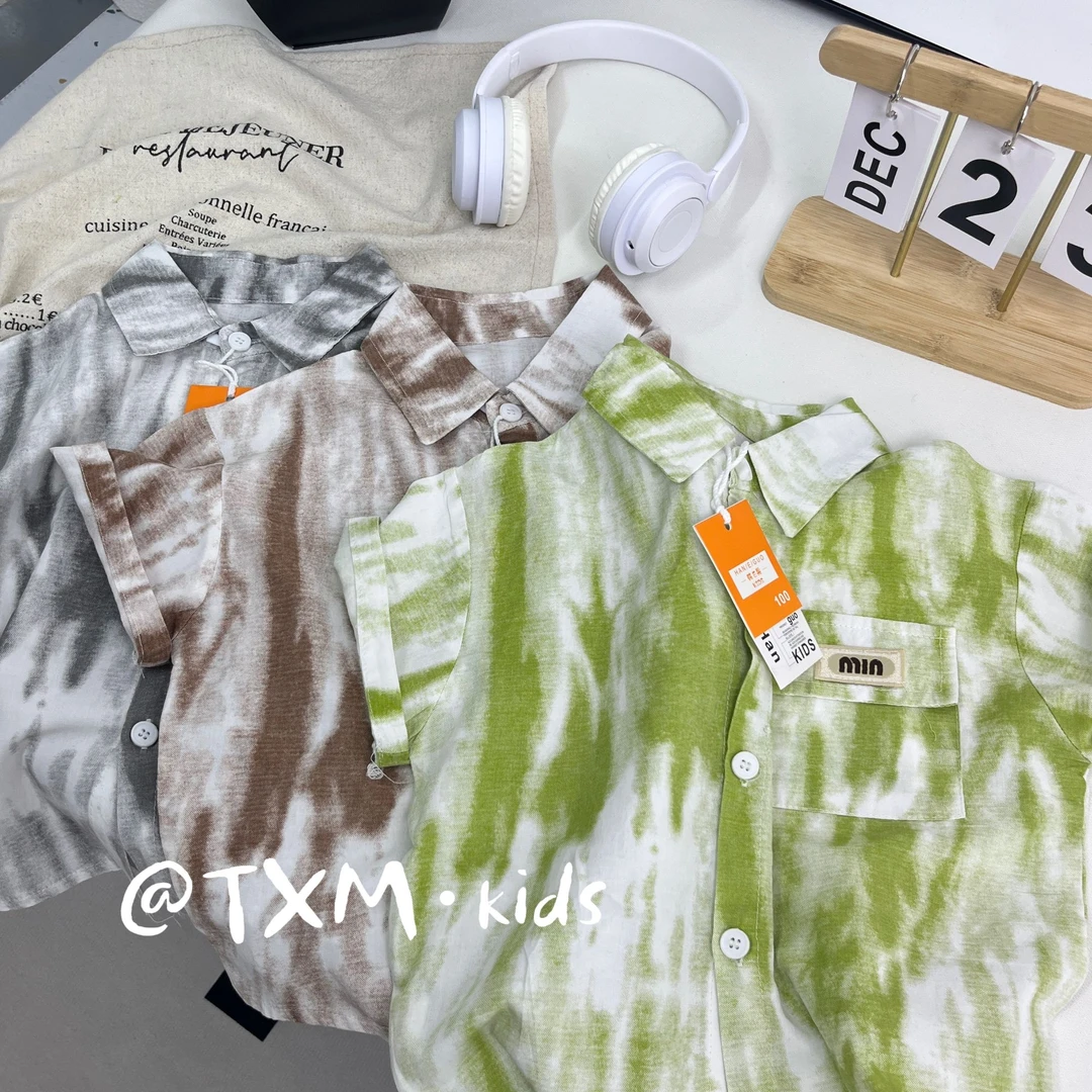 319 潮版设计衬衫短袖男童