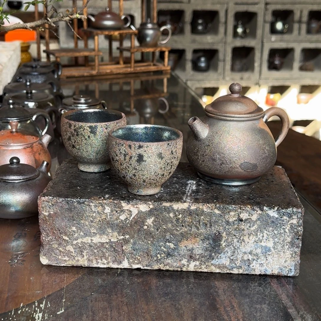 建水紫陶紫泥柴烧茶具