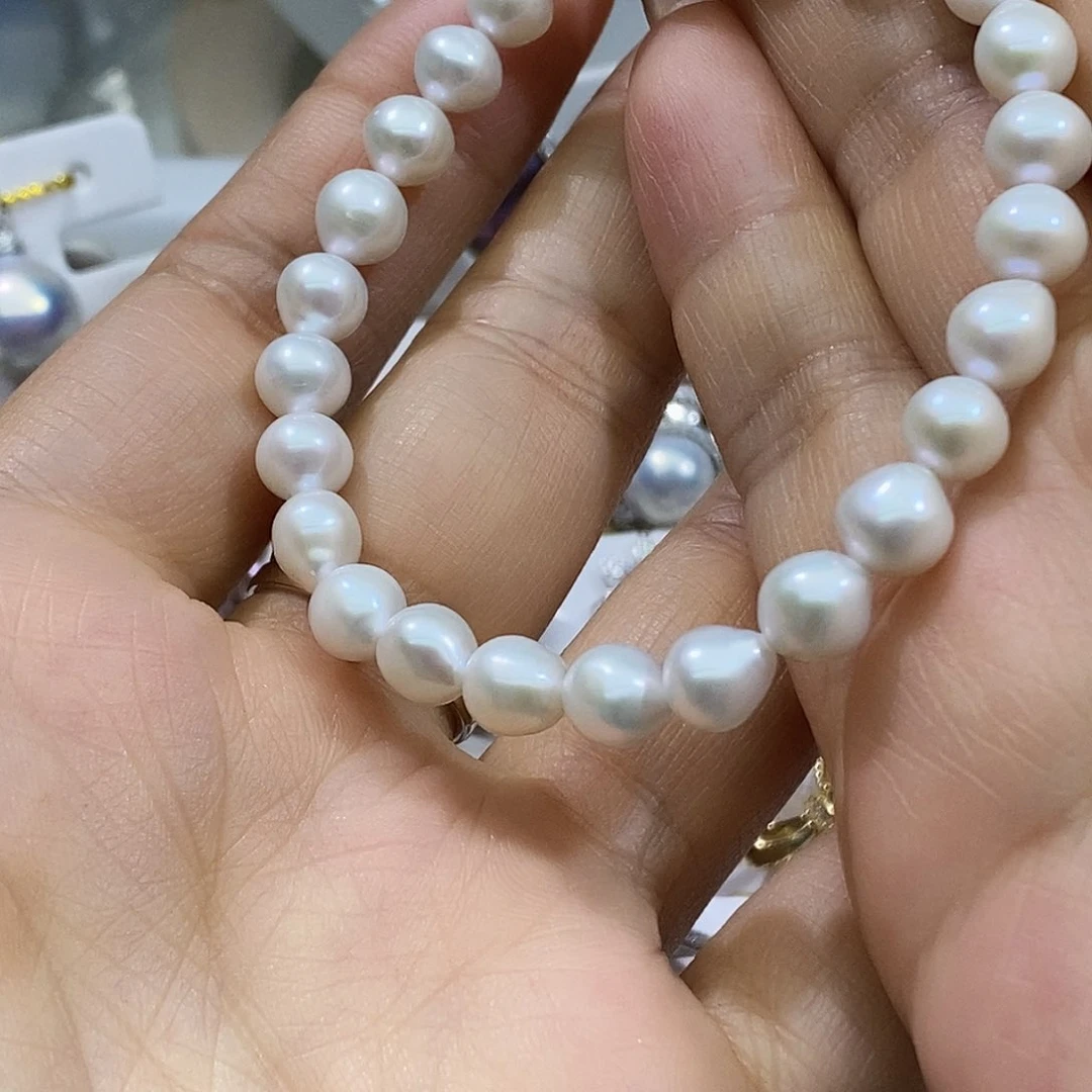 淡水珍珠吊坠银S925镶嵌