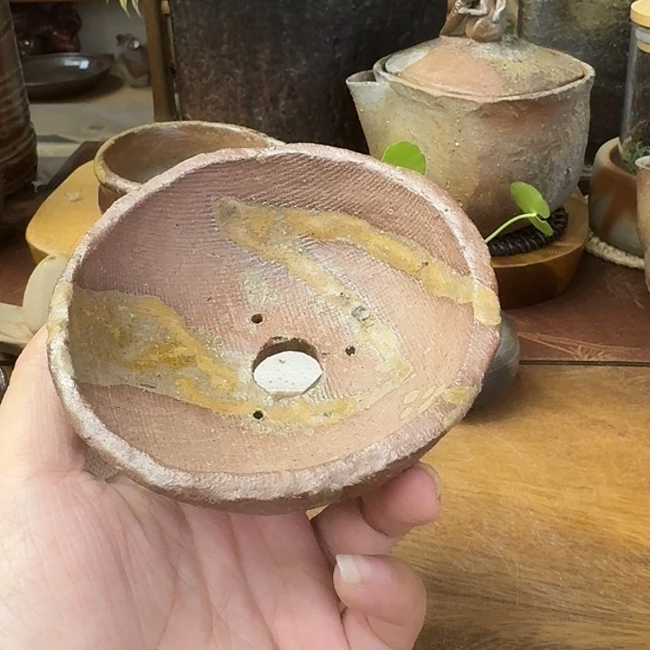 薄***柠末石匠备前烧花盆福利一口价