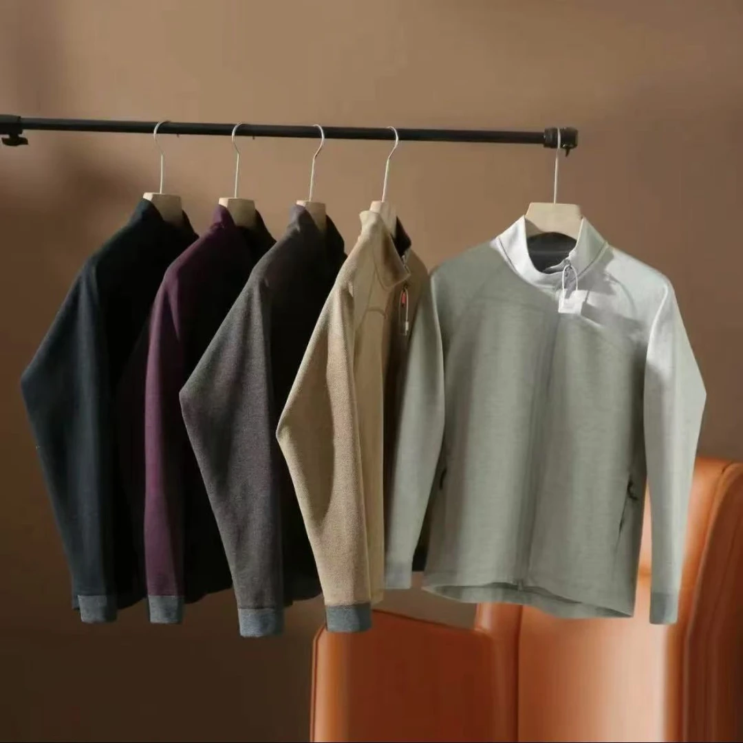 鼠家斜拉链独特混纺面料户外轻便透气夹克外套