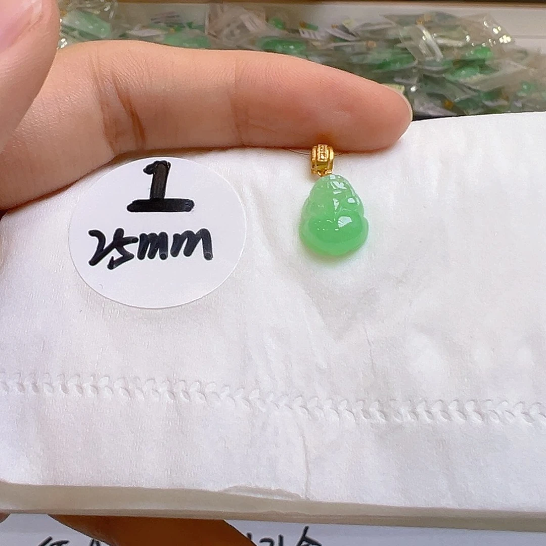 翡翠18K金镶嵌吊坠(不含链)翡翠