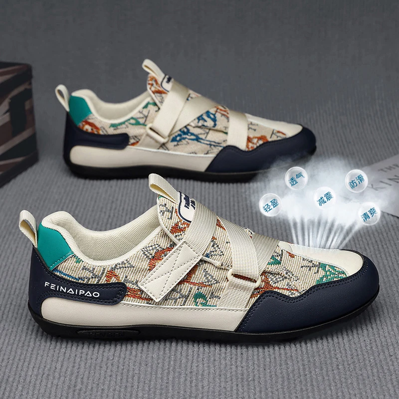 【设计师款】男鞋2025年夏季刺绣潮流低帮鞋透气防滑耐磨休闲豆豆鞋