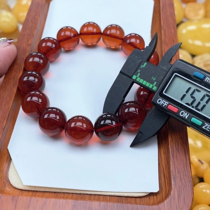 蜜蜡裸石未镶嵌琥珀手串