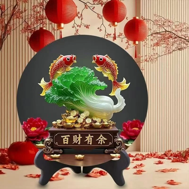 百财有余锦鲤好寓意事事如意摆件家用旺宅玄关进门装饰摆台