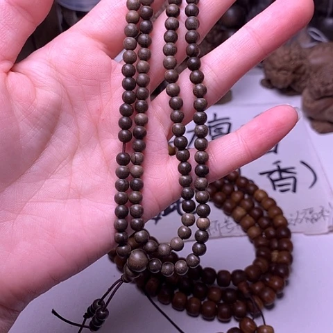 檀香木手串/手链檀香阴沉0.5/108多圈顺纹