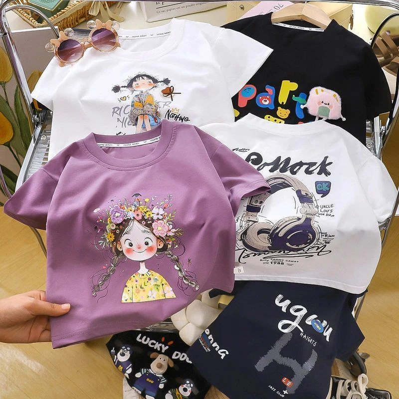 【索罗娜】裸感儿童短T恤男女孩2025年新款吸湿排汗春夏凉感短袖
