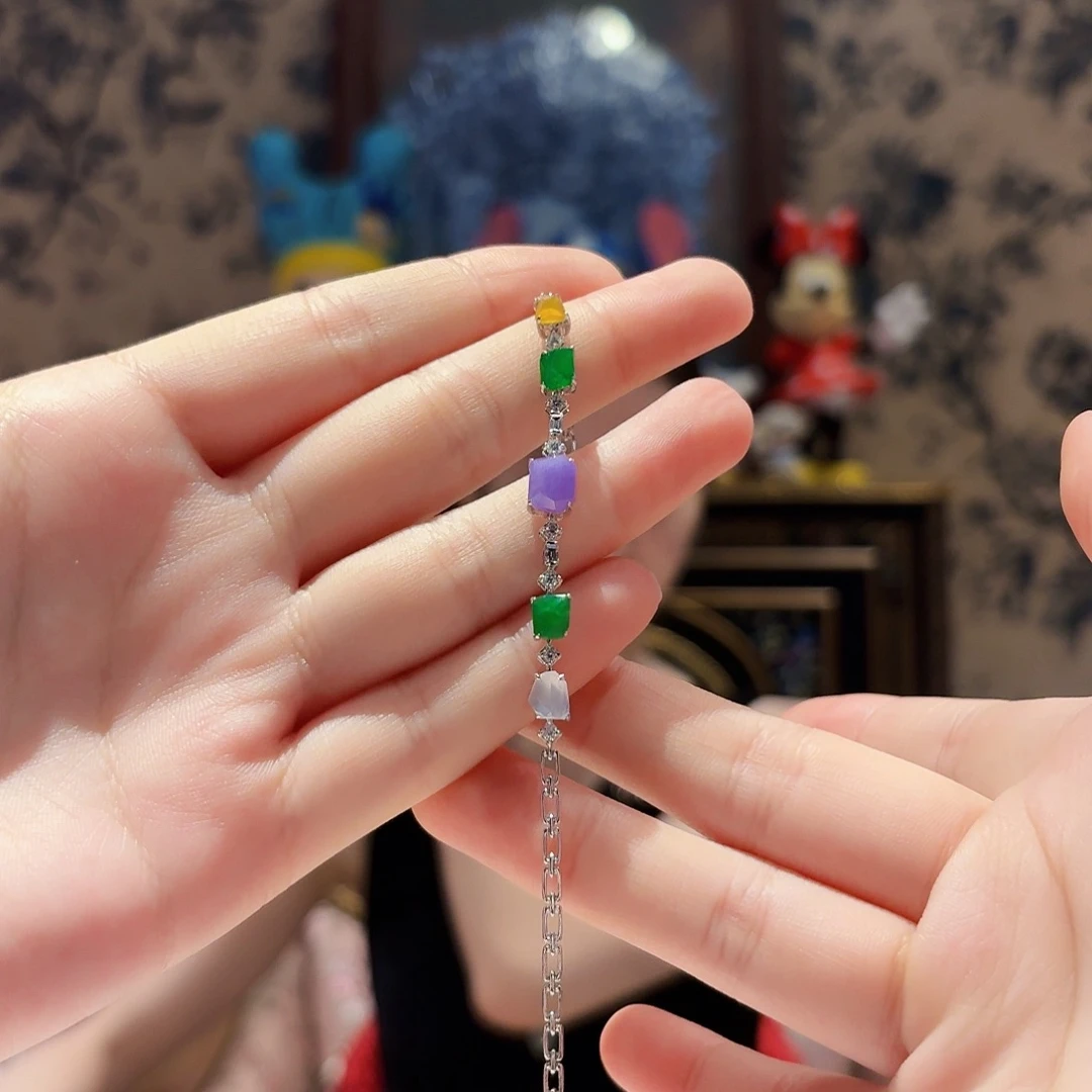 翡翠18K金镶嵌手链手链