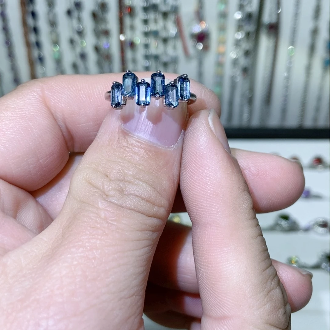 绿水晶戒指银S925镶嵌