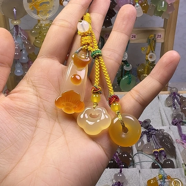钥匙挂件经典款如意平安锁平安扣