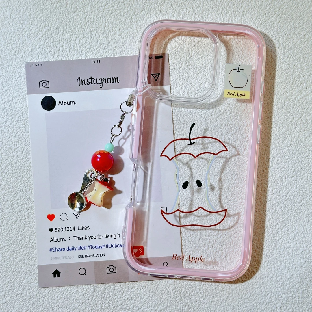 简约新款苹果核适用iphone/华为手机壳简约创意新款ins保护套简约