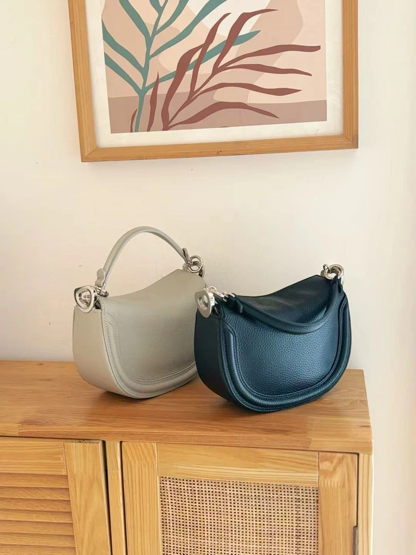 TAMU/她牧意大利进口头层牛皮轻奢高定手工单肩斜挎包-1790