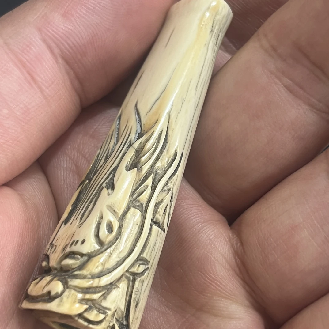 冰料牙雕挂件 烟嘴小件 旧藏老料精工