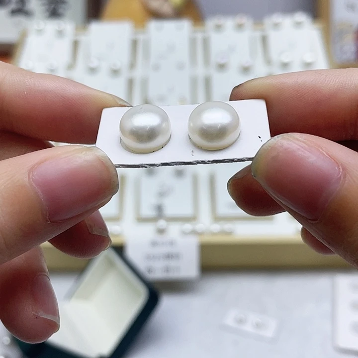 淡水珍珠耳饰银S925镶嵌一****星