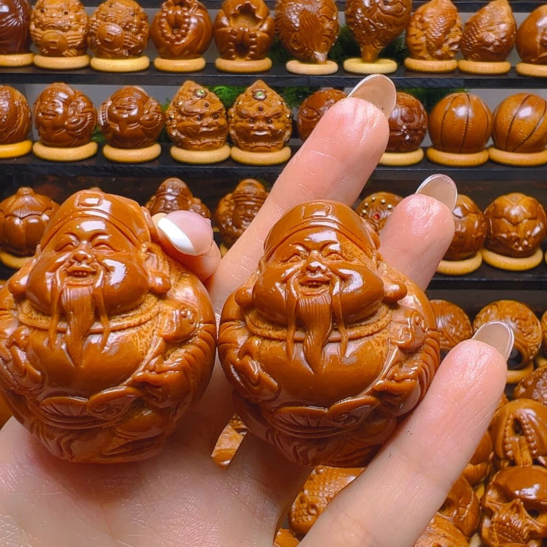 涛***华橄榄核手串/手链官帽财神一对4.0