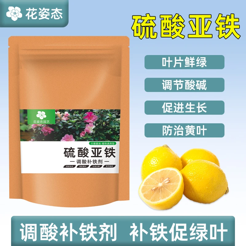 大袋装【硫酸亚铁花肥】柠檬树肥料专用肥叶子发黄打卷催花保果