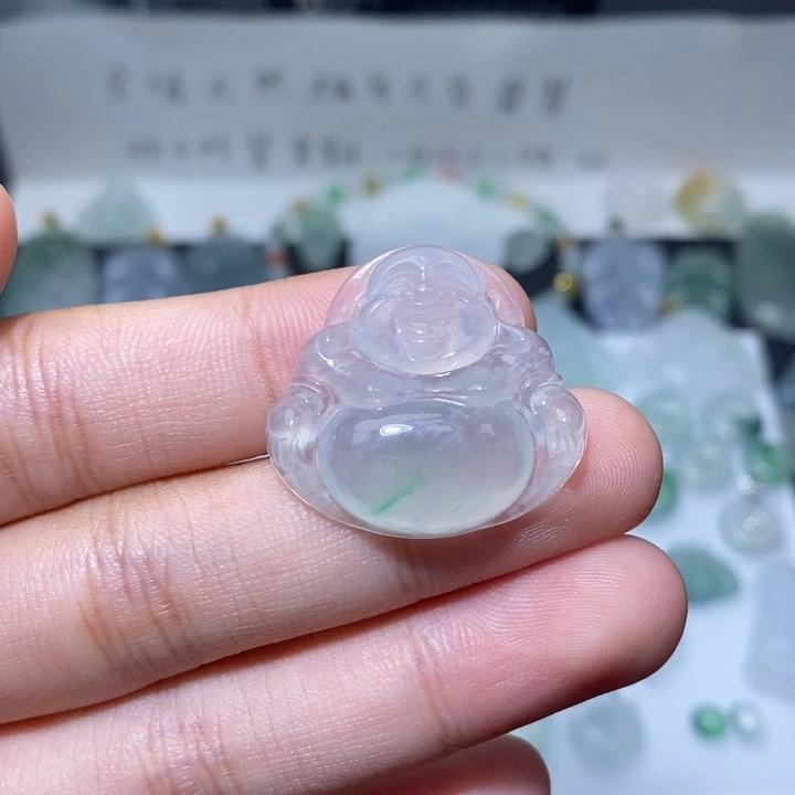 翡翠未镶嵌颈饰木纳雪花棉佛公