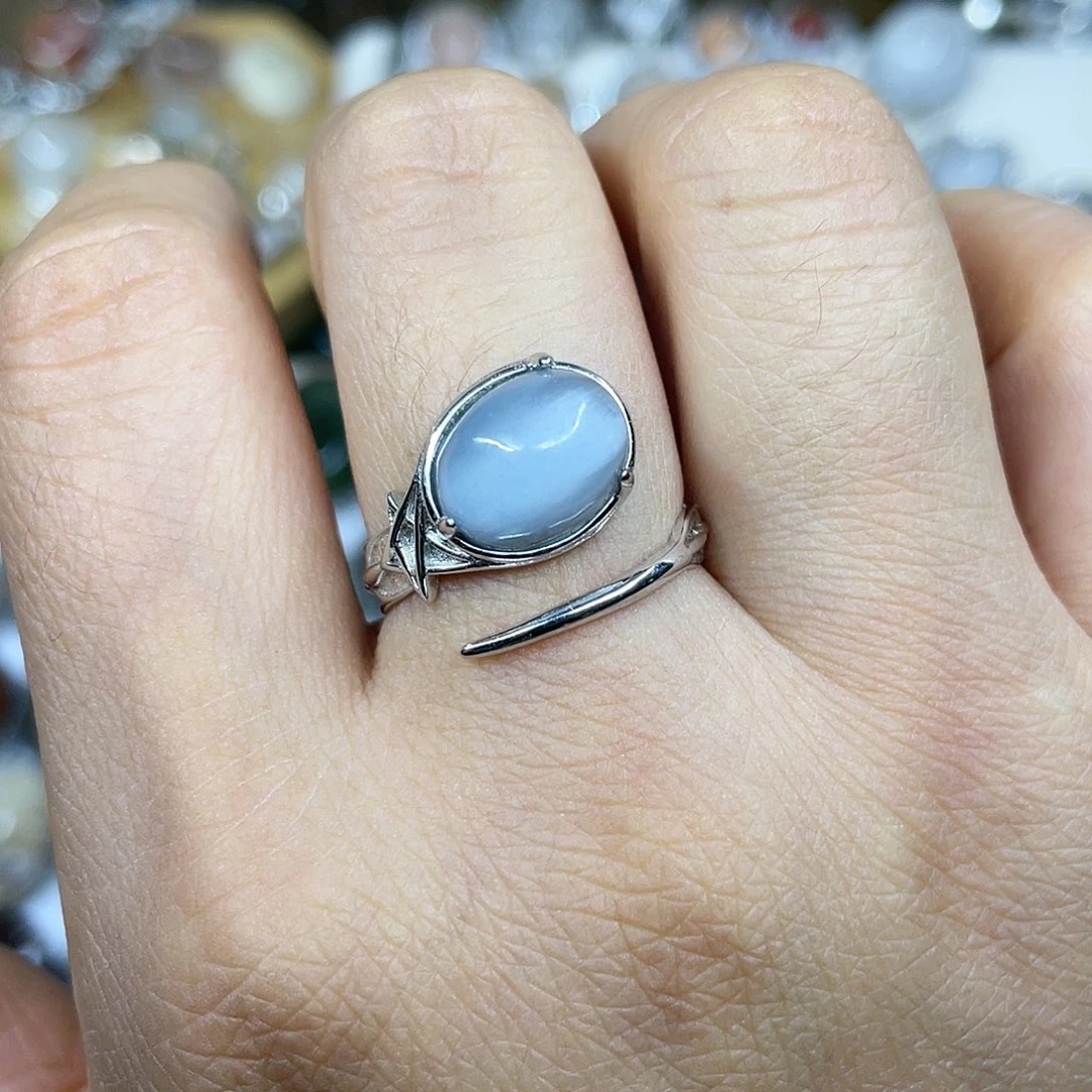 【闪购商品】银S925镶嵌珠宝半成品水晶戒指