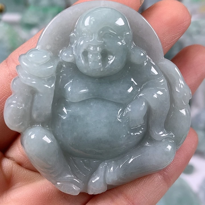 翡翠未镶嵌颈饰逍遥佛福利卡厚10+