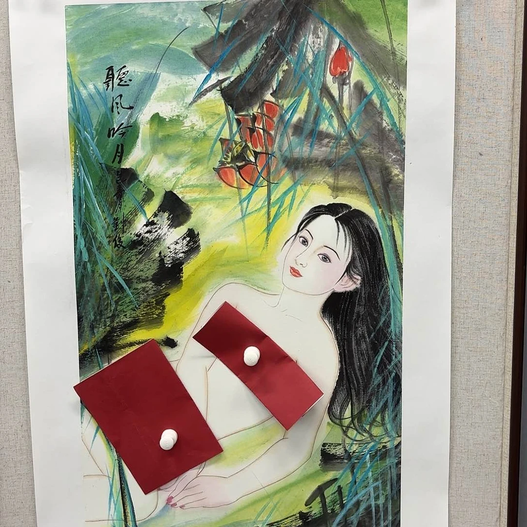 国画艺术家真人手绘