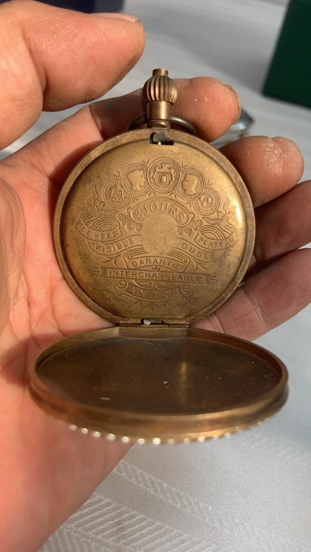 全自动机械怀表复古创意翻盖设计古铜色怀旧挂表