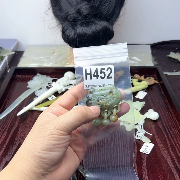 蛇纹石玉发饰合金华**儿