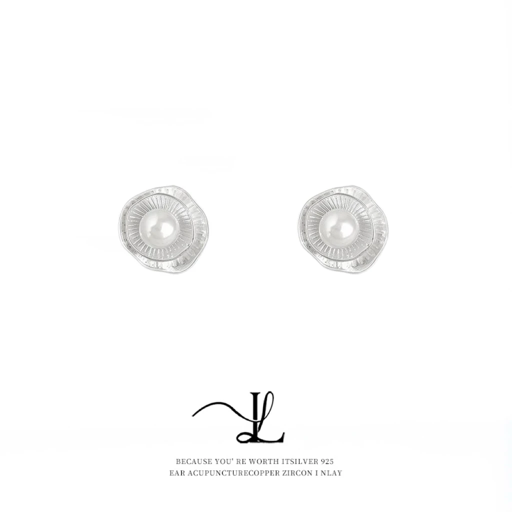 铜合金仿珍珠耳饰 LL Jewelry & 夏季限定极简风荷叶珠珠耳钉