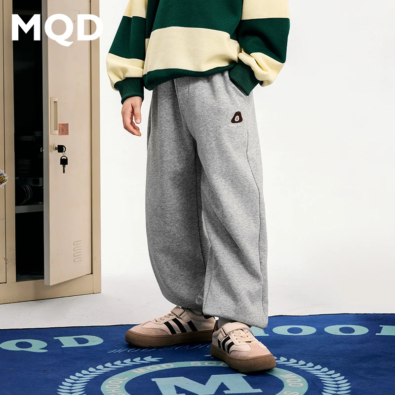 MQD童装儿童运动休闲时尚卡通冬季加绒针织裤9644W1648