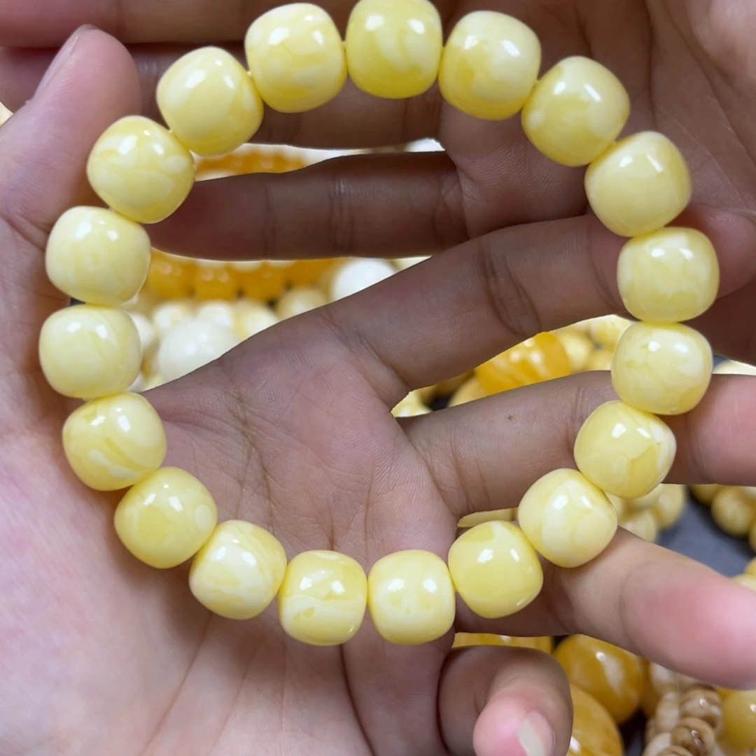 琥珀未镶嵌手串同料老邢手串12.3mm