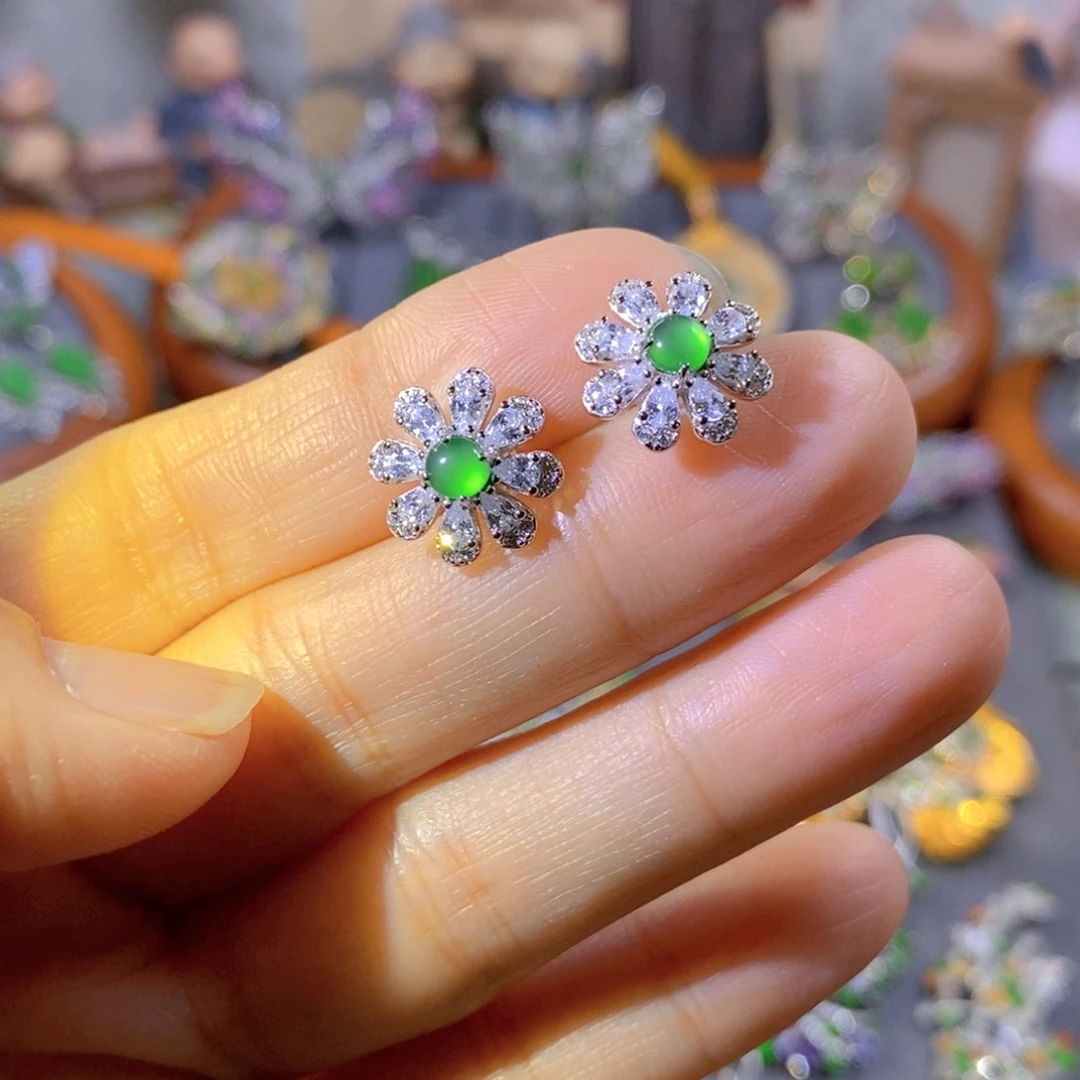 颈饰银S925镶嵌翡翠