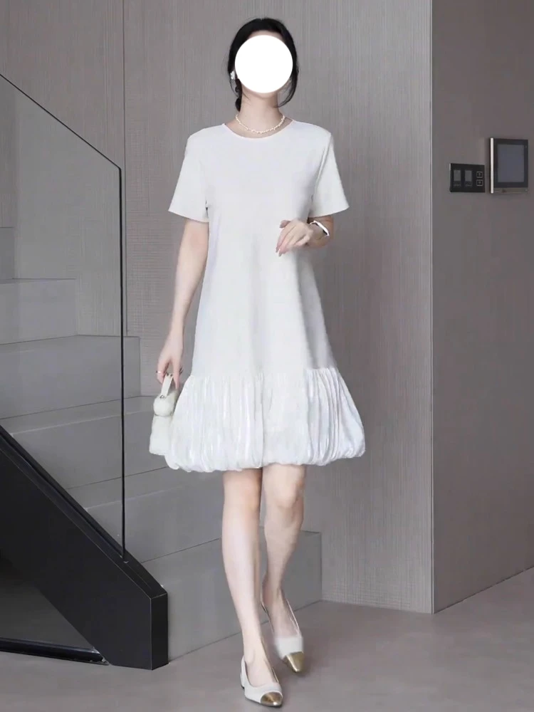 法式简约大方连衣裙女夏新款时尚气质显瘦拼接设计高级感穿搭裙子