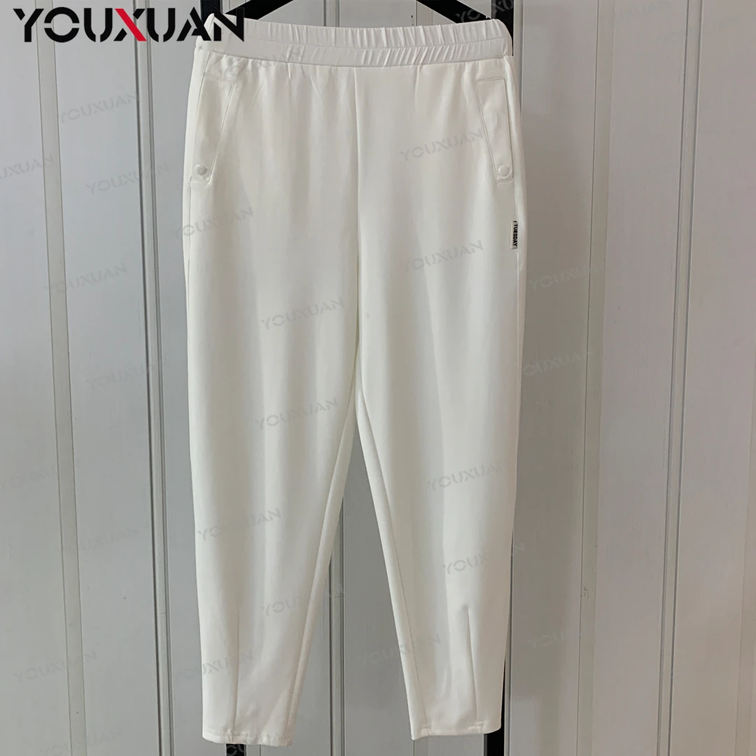 【品牌裤】新款时尚显瘦百搭弹力高腰休闲裤子33396