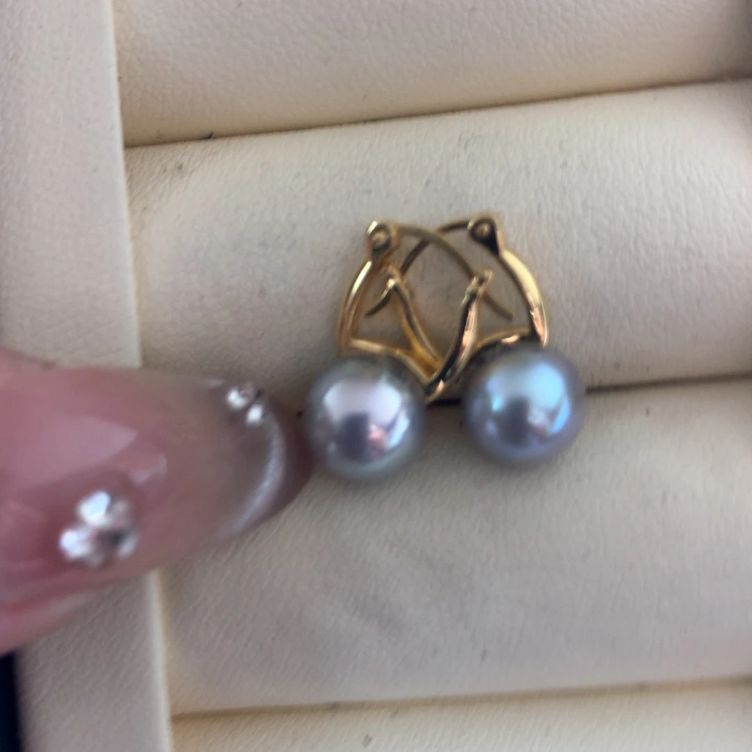 海水珍珠耳饰18K金镶嵌
