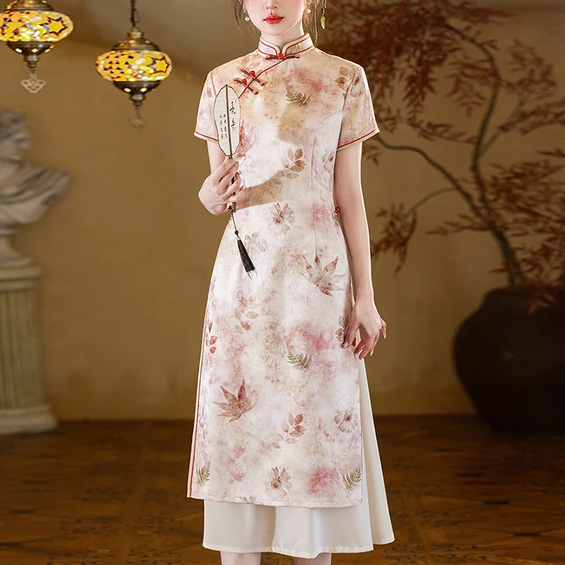 高端新中式绝美旗袍修身2025新款老上海日常可穿民国风夏装连衣裙