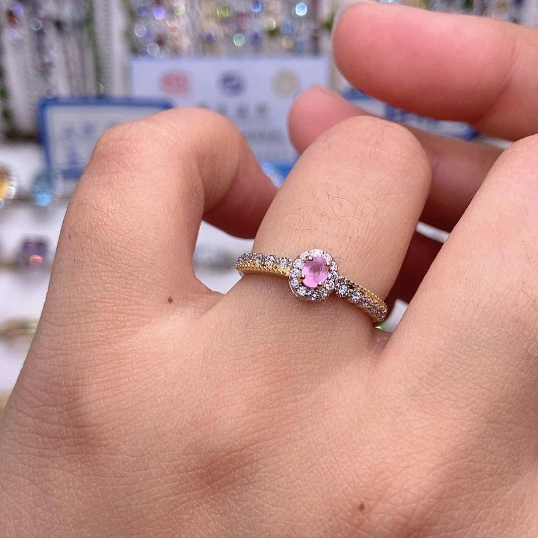 戒指尖晶石银S925镶嵌