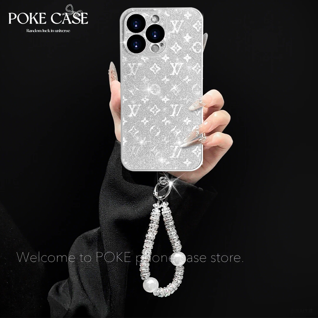 金属漆玻璃闪银片适用苹果17PROMAX华为vivo小米oppo手链手机壳