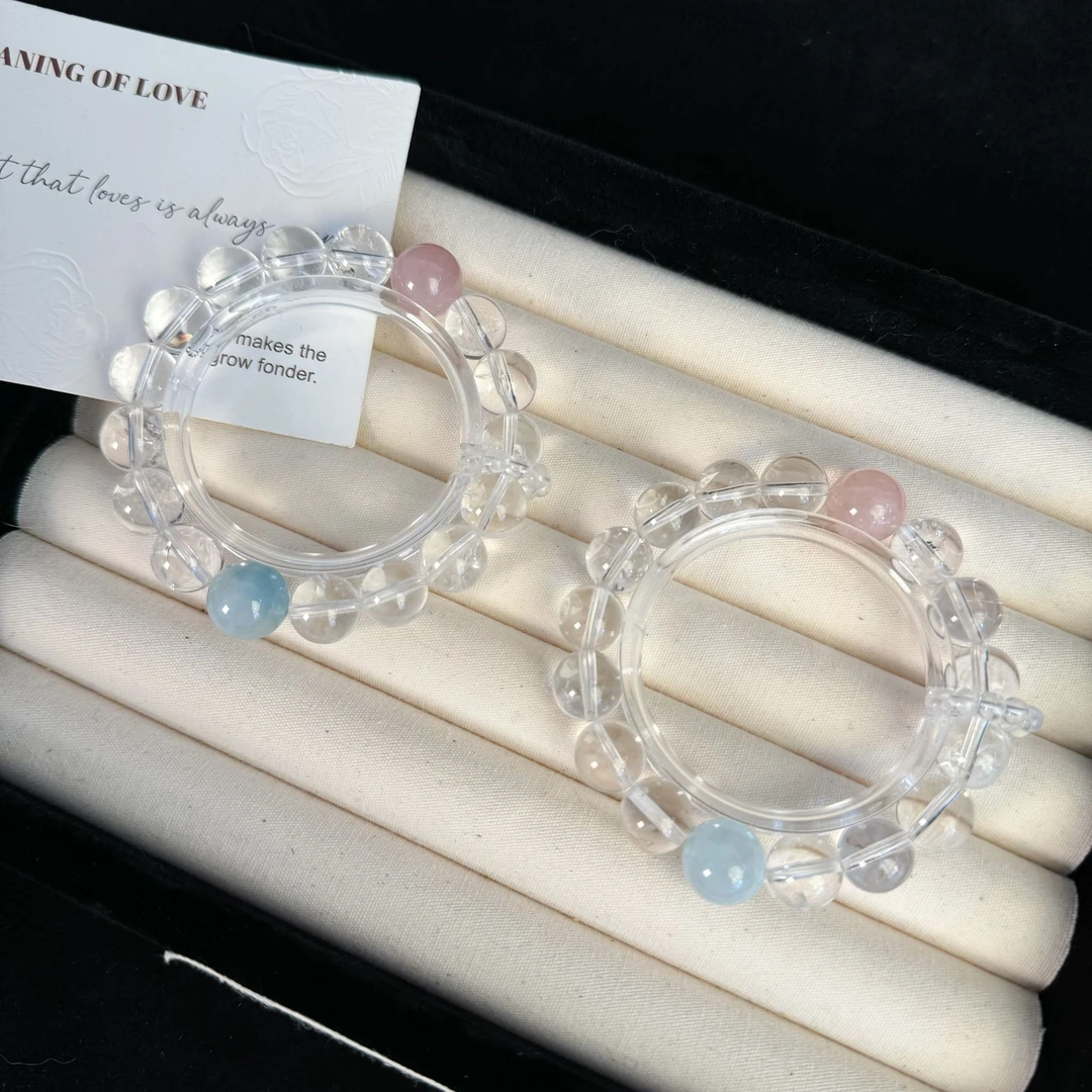 【白水晶B43】天然水晶手串原创设计颜色微差多样性发其一