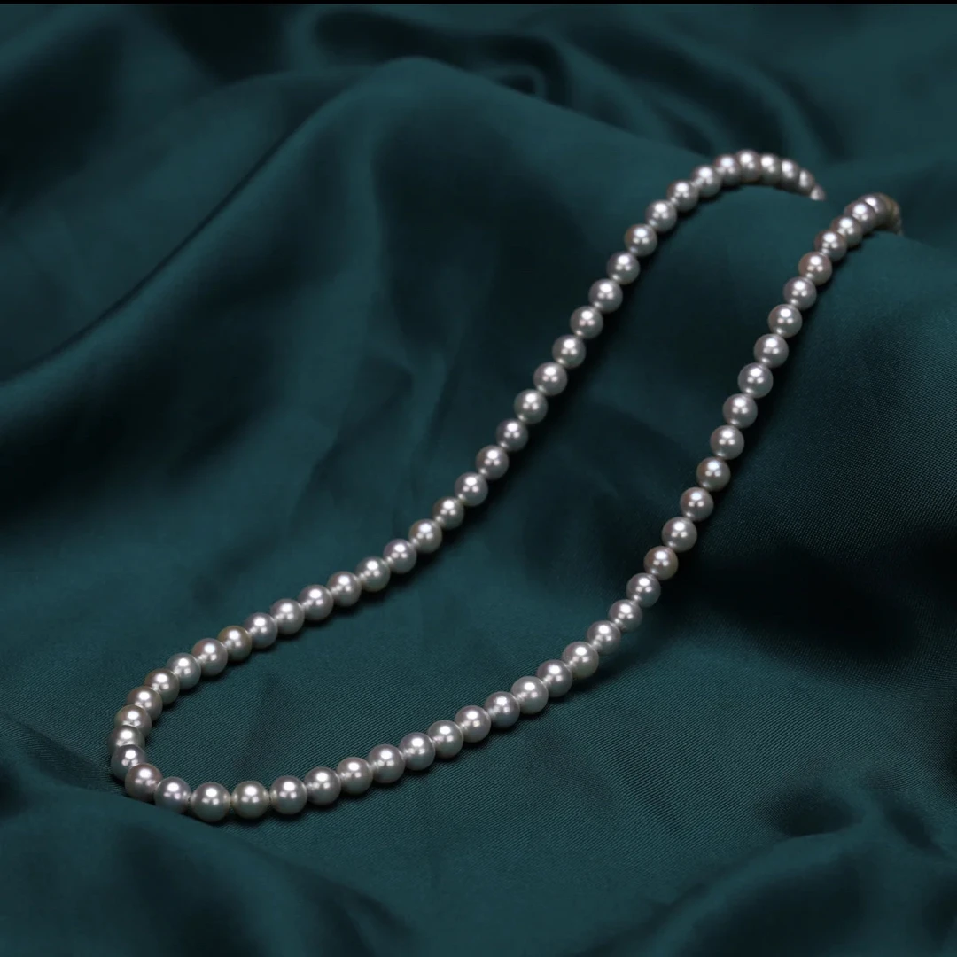 苏杭精选 海水akoya珍珠项链真多麻色系BlueRose3-9mm 多样性发一