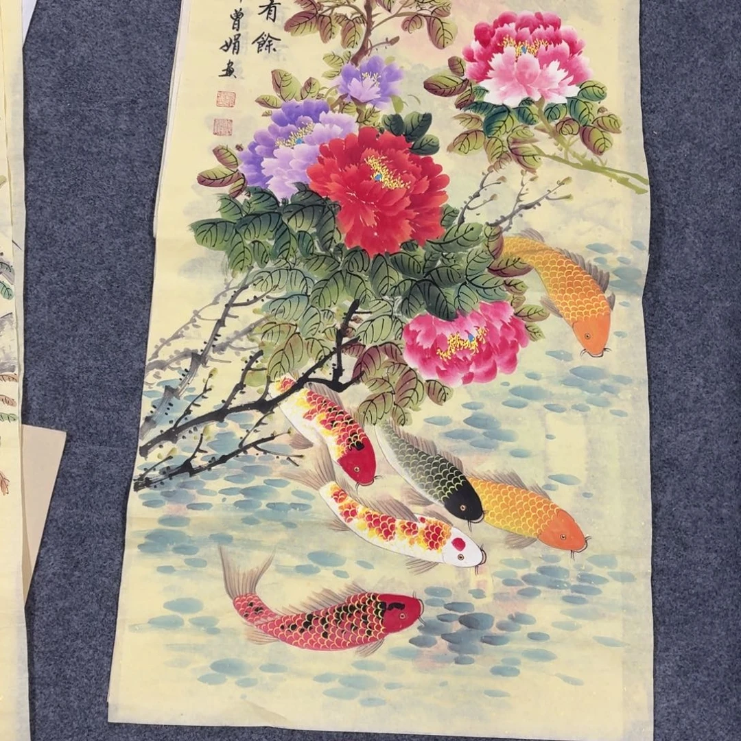 国画100×50精品手绘画画画