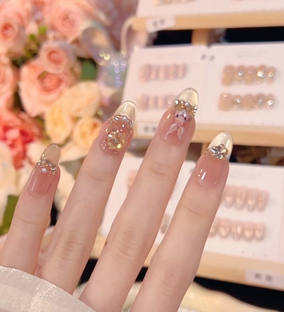 【金兔来财】手工穿戴甲气质款光疗美甲Y