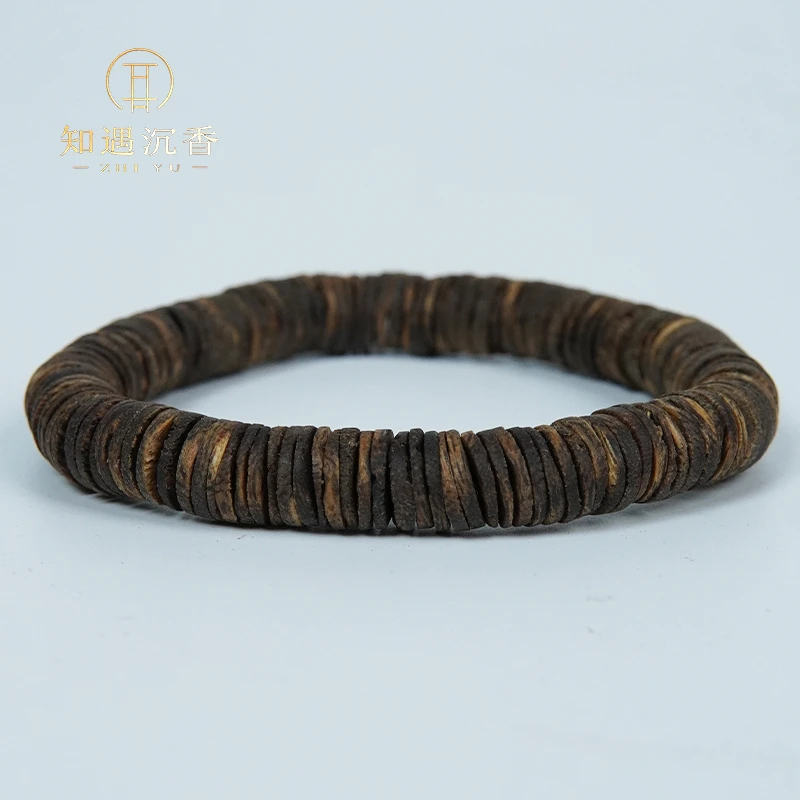 沉香金沙叶奇楠沉香片珠手串 单圈随形沉水浮8克+ 多样性发一