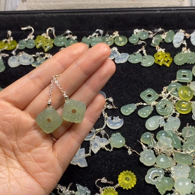 【闪购商品】蛇纹石玉未镶嵌挂件耳饰耳环项链