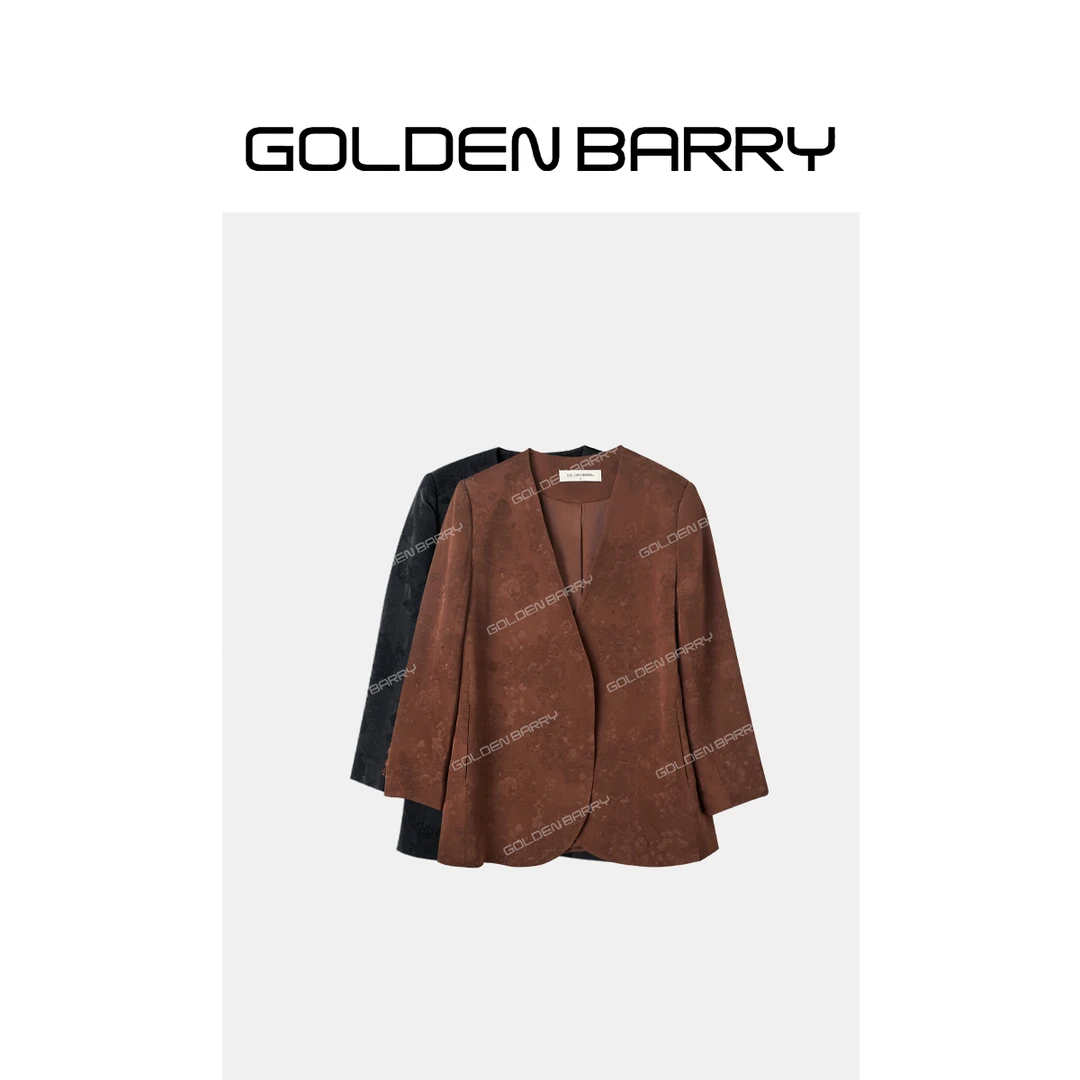 GOLDENBARRY|100136大气V领提花西装