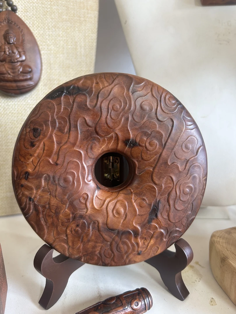 【雷兴堂】天然雷击枣木和氏璧摆件